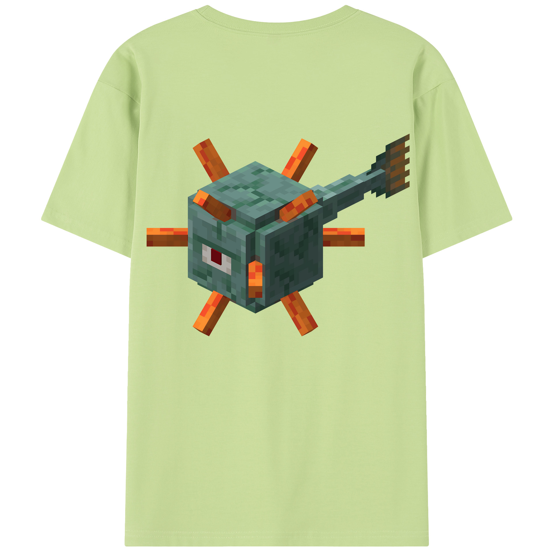 （画像用） マインクラフト ブロックの世界 Minecraft MC Block world 綿100％半袖Tシャツ（背面プリント）